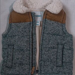 Baby boys zip up Sherpa vest